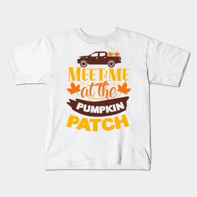Meet me at the pumpkin patch Kids T-Shirt by DrollDrifter