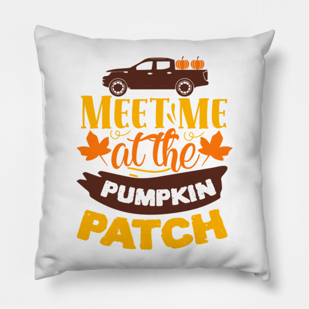 Meet me at the pumpkin patch Pillow by DrollDrifter