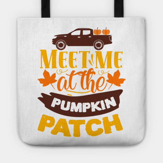 Meet me at the pumpkin patch Tote by DrollDrifter