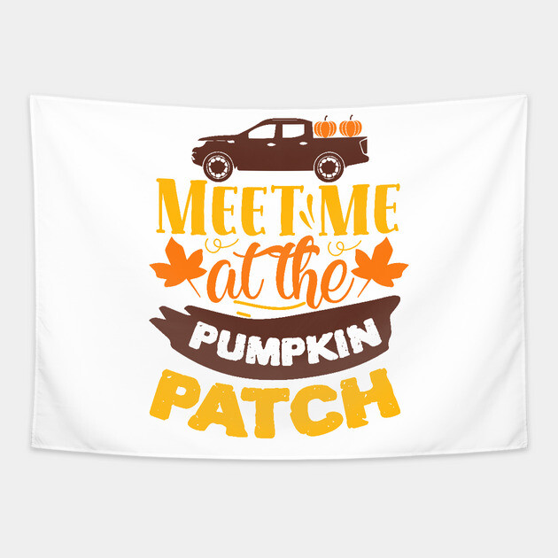 Meet me at the pumpkin patch Tapestry by DrollDrifter