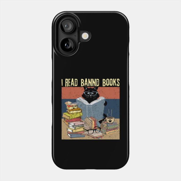 Cat I Read Banned Books Phone Case by The WYLD Tribe