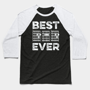 Best Dad Ever Guitar Notes Baseball T-Shirt