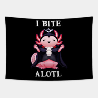 I bite alotl - axolotl pun halloween Tapestry