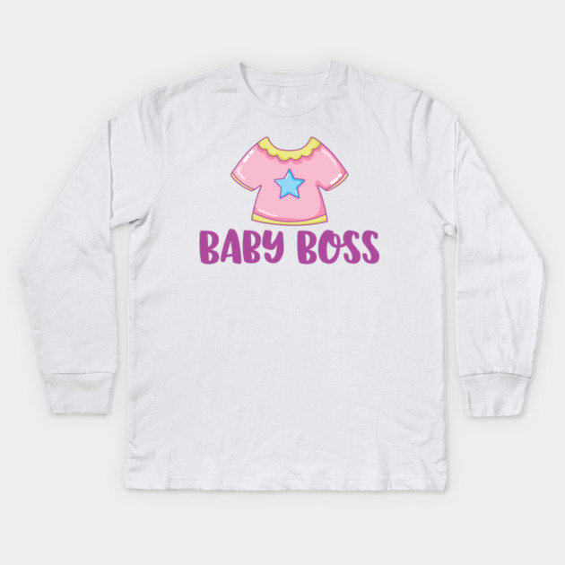 Baby Boss Kids Long Sleeve T-Shirt by DrollDrifter