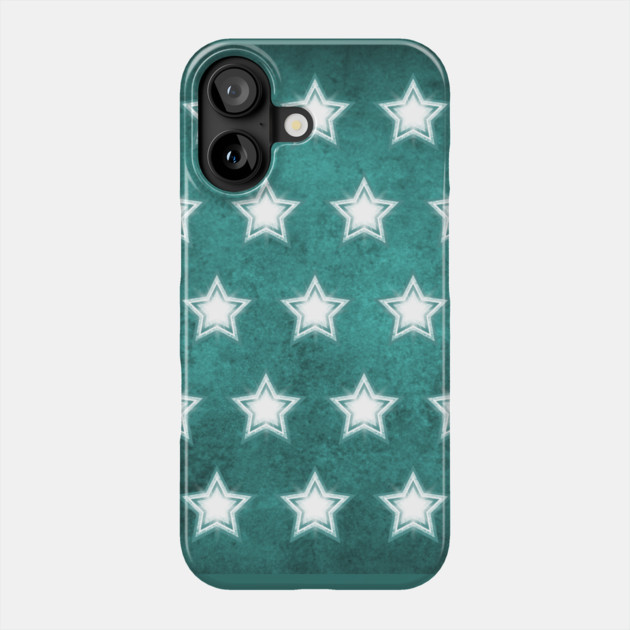 Teal Crystal Star Pattern Cheeky Witch® Phone Case by Cheeky Witch