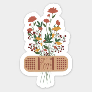 Self Love Floral Bandage Sticker