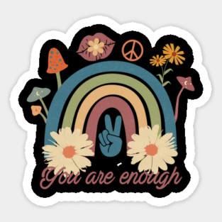 Floral Rainbow You Are Enough Magnet