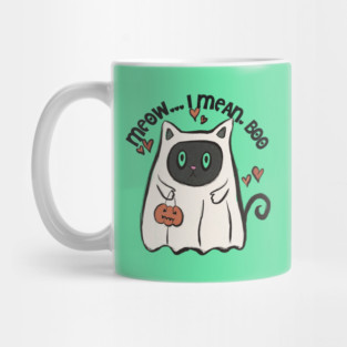 Meow I Mean Boo Cat Halloween Costume Mug