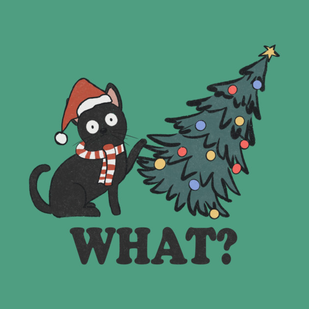 Cat Pushing Christmas Tree by The WYLD Tribe