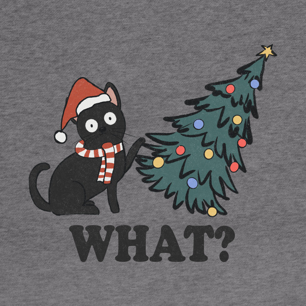 Cat Pushing Christmas Tree by The WYLD Tribe