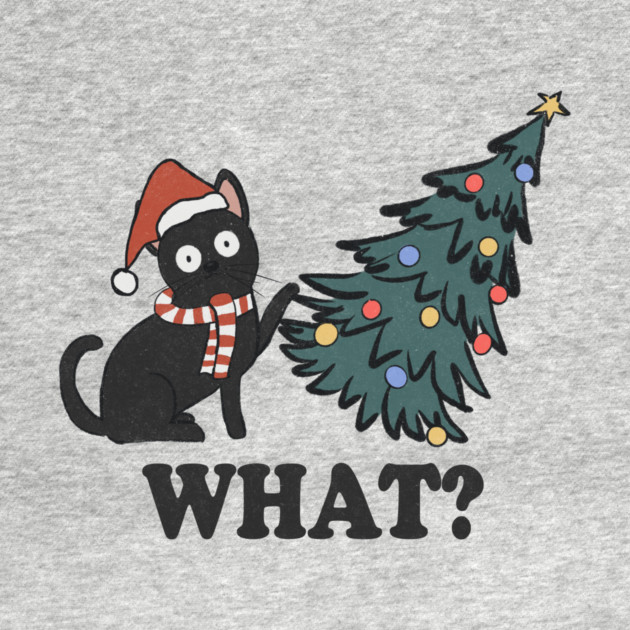 Cat Pushing Christmas Tree by The WYLD Tribe