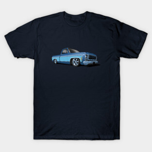 1980 Chevrolet C10 pickup in two tone blues T-Shirt
