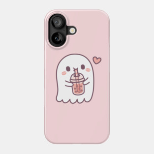 Cute Ghost Loves Boba Tea Phone Case