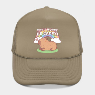 Cute Capybara And Rainbow, Don't Worry Be Cappy Hat