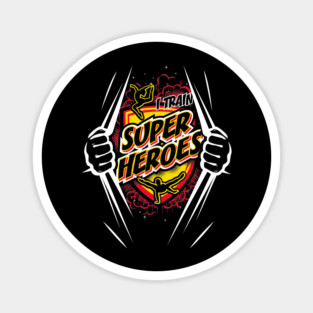 I Train Superheroes (Dark) Magnet