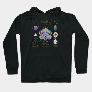 Crystal Zodiac Gemini Collage Hoodie