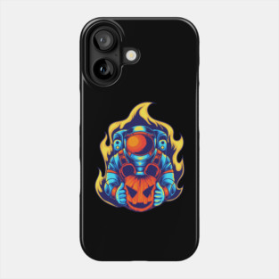 Astronaut Halloween Pumpkin Phone Case
