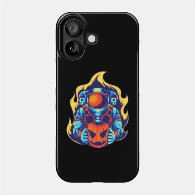 Astronaut Halloween Pumpkin Phone Case by The WYLD Tribe