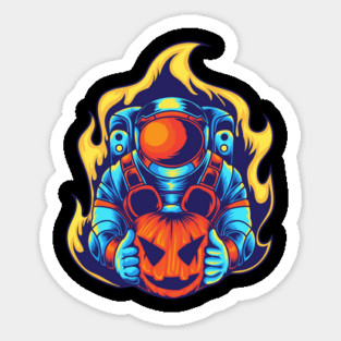 Astronaut Halloween Pumpkin Magnet