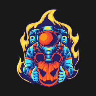 Astronaut Halloween Pumpkin T-Shirt