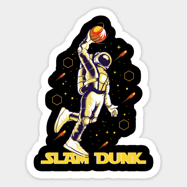 Slam Dunk Astronaut Basketball Player Sticker by The WYLD Tribe