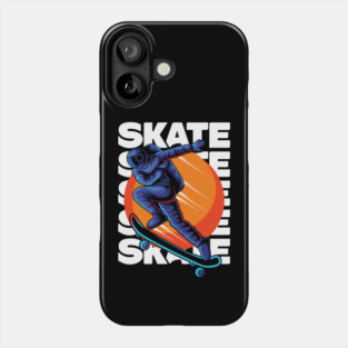 Astronaut Skater Stakeboarding in Space Phone Case