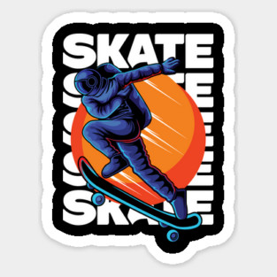 Astronaut Skater Stakeboarding in Space Sticker