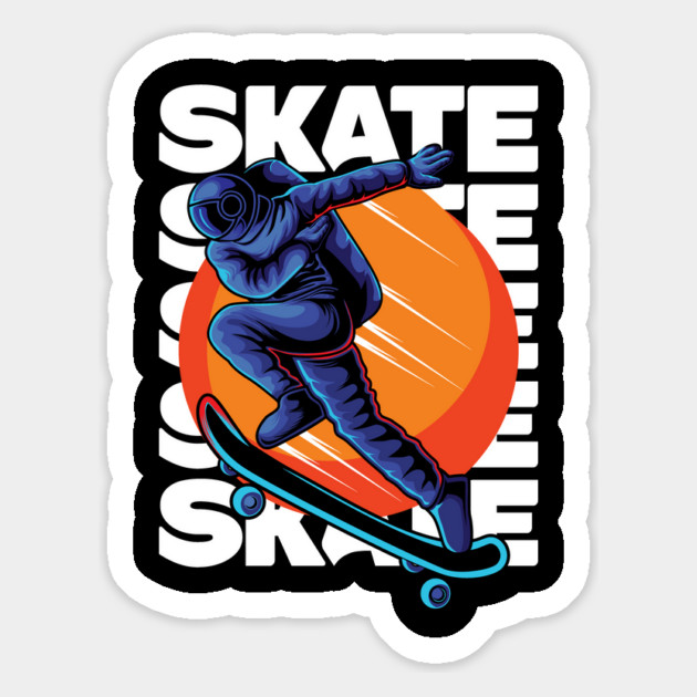 Astronaut Skater Stakeboarding in Space Magnet by The WYLD Tribe