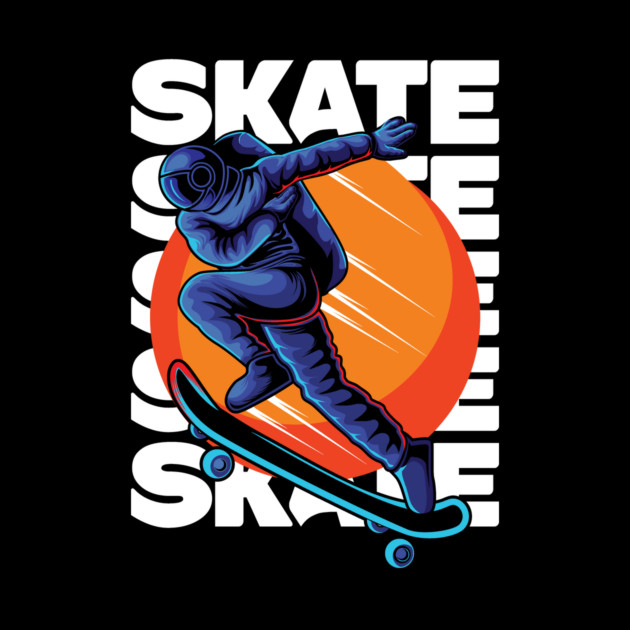 Astronaut Skater Stakeboarding in Space by The WYLD Tribe