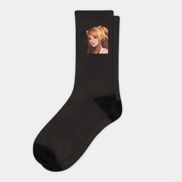 Blonde Hair Anime Girl Socks by animegirlnft