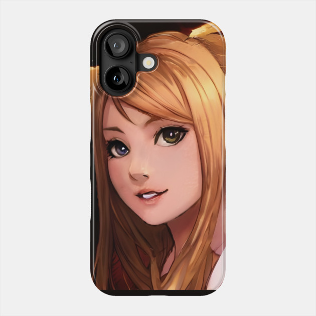 Blonde Hair Anime Girl Phone Case by animegirlnft