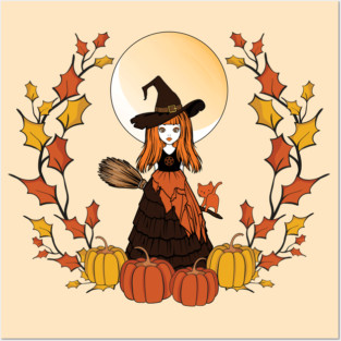 Autumn Fall Mabon Cheeky Witch® Posters and Art