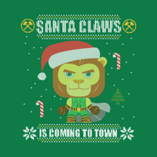 Santa Claws is coming to town T-Shirt