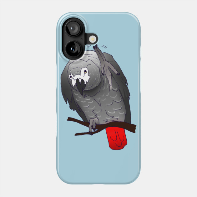 African Grey Parrot Perching Waving on a Branch Phone Case by Einstein Parrot