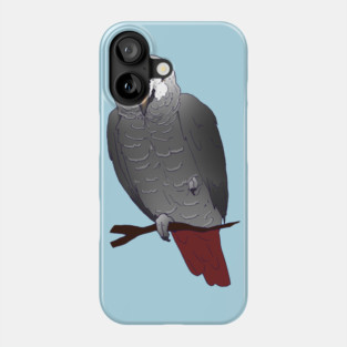 Timneh African Grey Parrot Perching on a Branch Phone Case