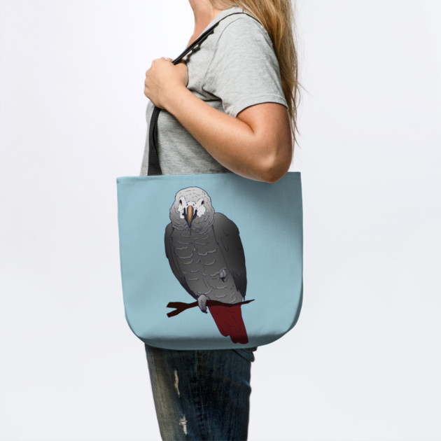 Timneh African Grey Parrot Perching on a Branch by Einstein Parrot