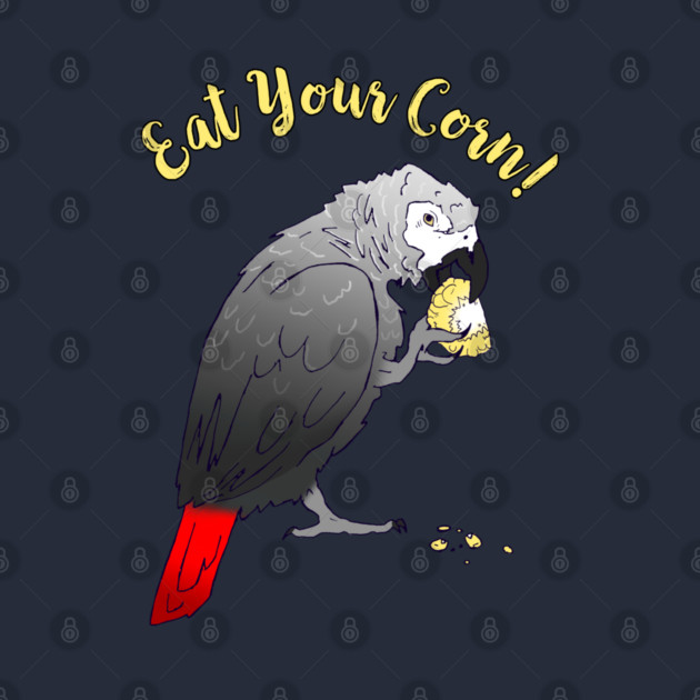 African Grey Parrot eating Corn by Einstein Parrot