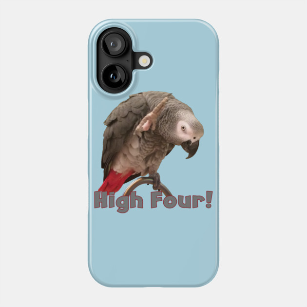 African Grey Parrot Waving High Four Phone Case by Einstein Parrot