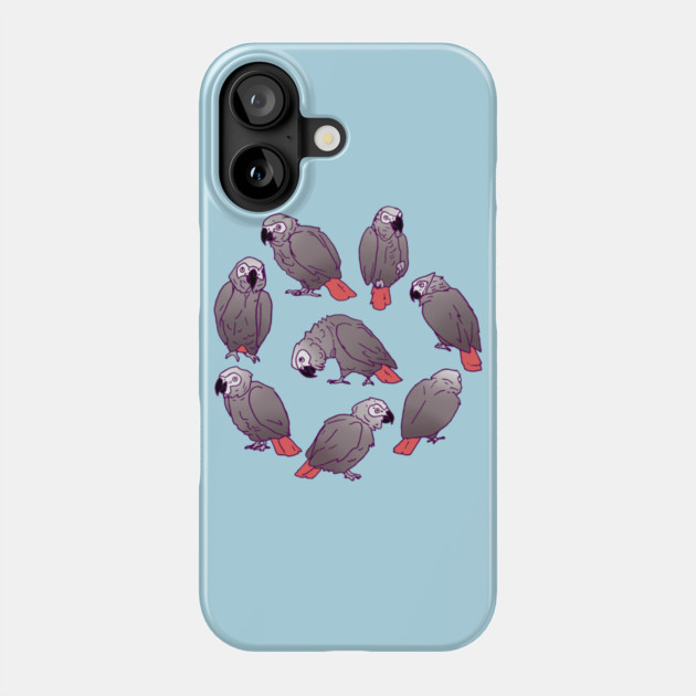 African Grey Parrot Flock Phone Case by Einstein Parrot