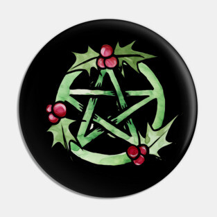Pagan Yule Pentagram Pin