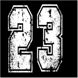 Number 23 Grungy in white Posters and Art