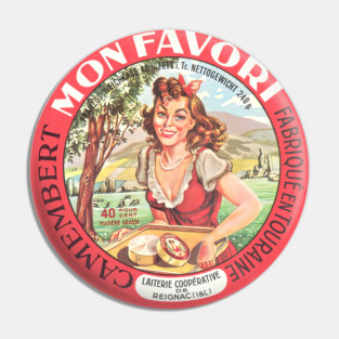 Mon Favori  -- Vintage Francophile Cheese Label Pin