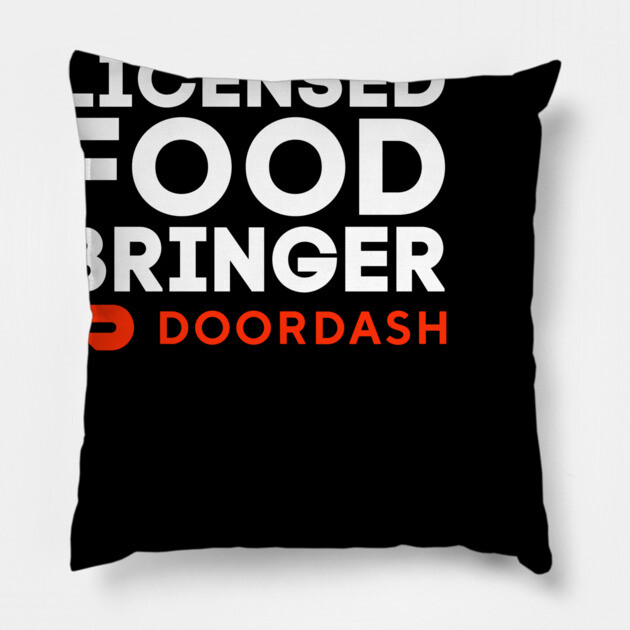 Doordash Licensed Food Bringer Pillow by Litehouse Tees
