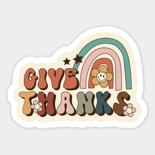 Retro Thanksgiving Give Thanks Magnet by The WYLD Tribe