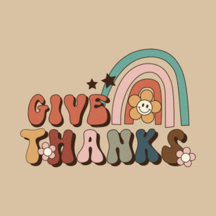 Retro Thanksgiving Give Thanks T-Shirt