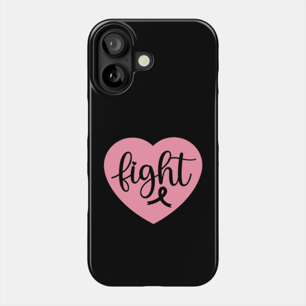 Breast Cancer Fight Heart Graphic Phone Case by The WYLD Tribe