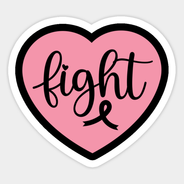 Breast Cancer Fight Heart Graphic Sticker by The WYLD Tribe