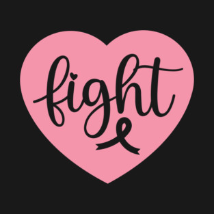 Breast Cancer Fight Heart Graphic T-Shirt
