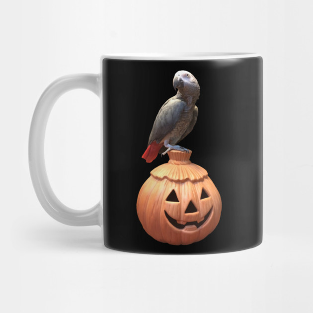Jack-o-lantern Halloween African Grey Parrot by Einstein Parrot