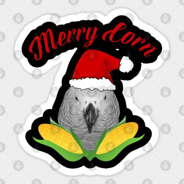 African Grey Parrot Holiday Christmas Santa Sticker by Einstein Parrot